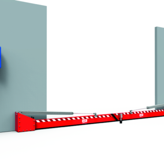 Barrière automatique double pivotante