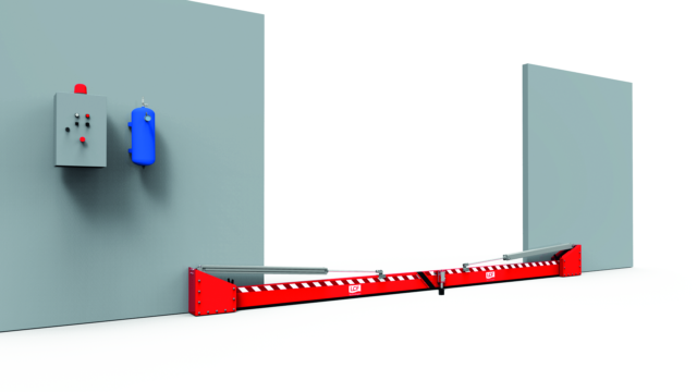 Barrière automatique double pivotante