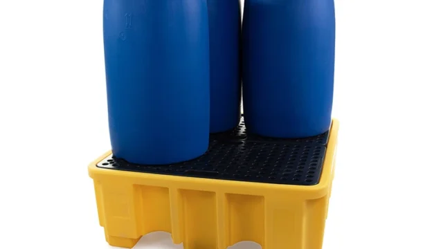 Bac PEHD - 4 fûts - jaune et noir