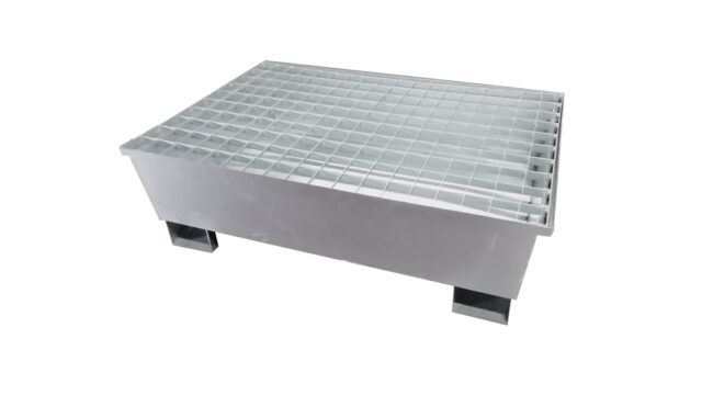 Bac en acier conique - 2 fûts avec caillebotis